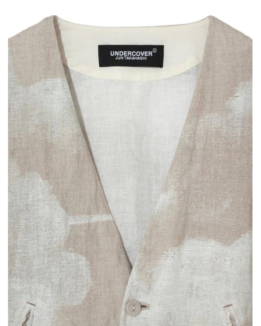 Undercover White Button Printed Jacket for men