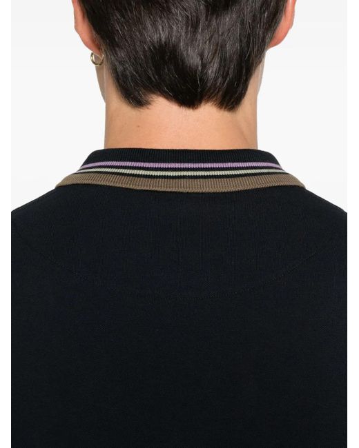 Vivienne Westwood Black Tipped-Collar Polo Shirt for men