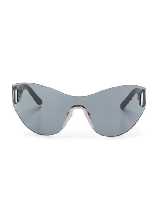 Marc Jacobs Gray Logo-embossed Shield-frame Sunglasses