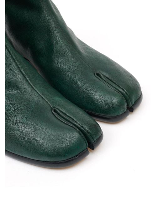 Maison Margiela Green Tabi 30mm Leather Ankle Boots for men