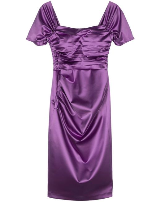La Petite Robe Di Chiara Boni Purple Yudali Drape-detail Dress