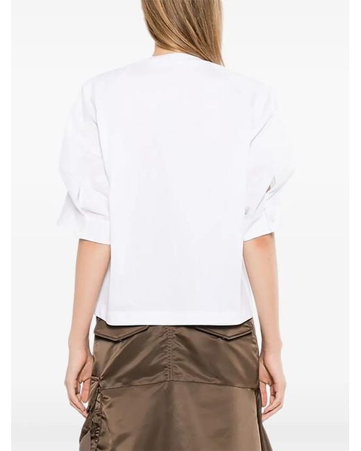 Sacai White Chest-Pocket Short-Sleeve T-Shirt