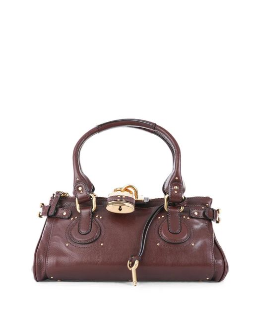 Chloé Purple Paddington Padlock-Detail Handbag