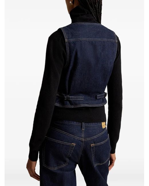 Polo Ralph Lauren Blue V-Neck Denim Waistcoat