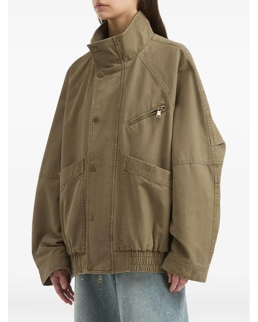 B+ AB Green Button-Fastening Pocket Jacket