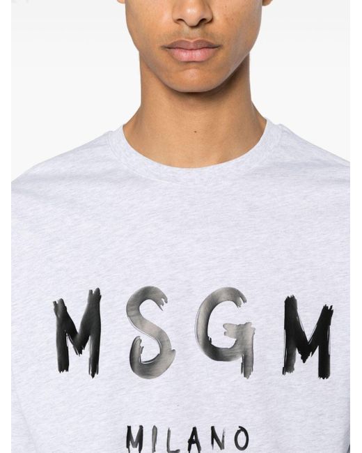 T-shirt con stampa di MSGM in Gray da Uomo