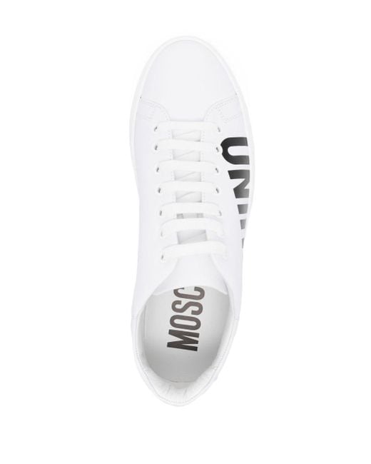 Moschino White Serena Leather Sneakers for men