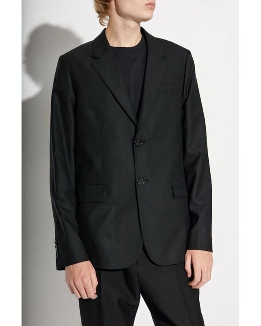 AMI Black Wool Single-Breasted Blazer for men