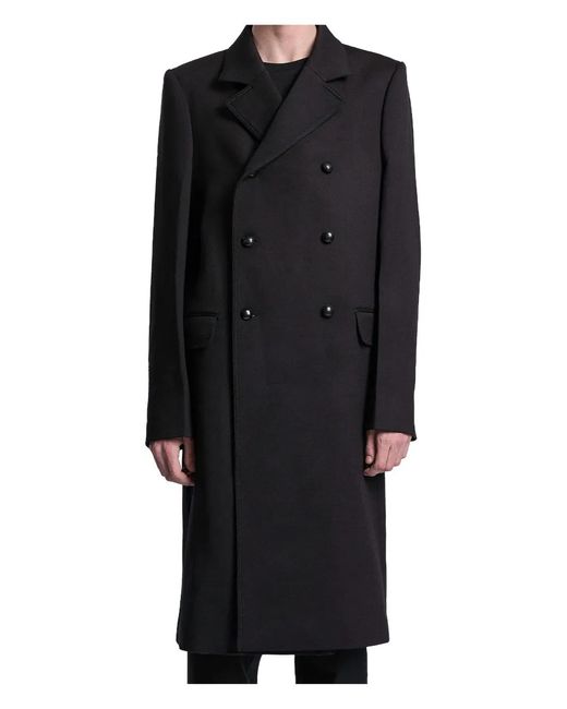 NAMACHEKO Black Double-Breasted Coat for men