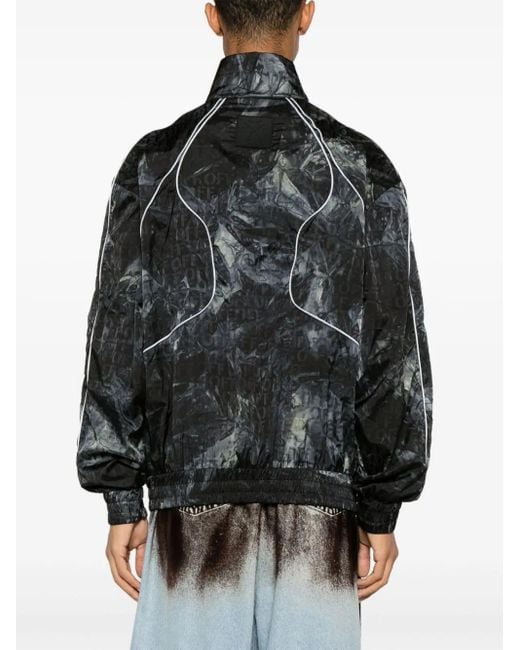 Off-White c/o Virgil Abloh Black Sierra Biker Windbreaker For Fall/Winter for men
