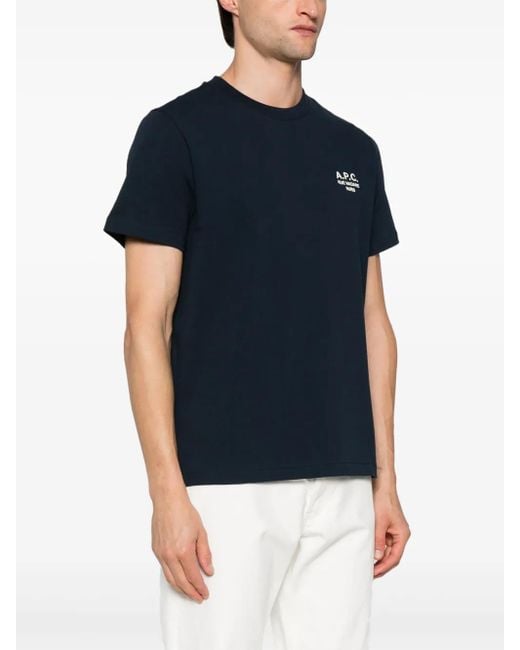 A.P.C. Blue T-Shirt Standard Rue Madame Gots for men