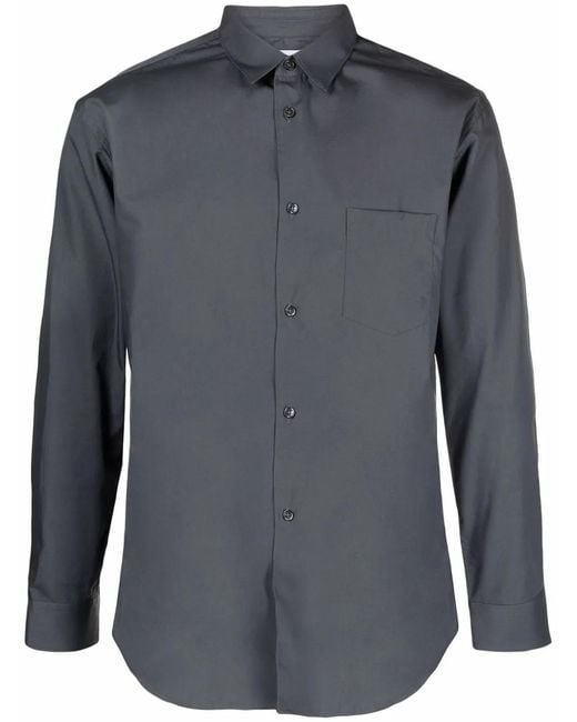 Comme des Garçons Blue Pointed Collar Cotton Shirt for men