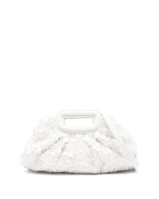 Borsa Mini Con Paillettes di Maje in White