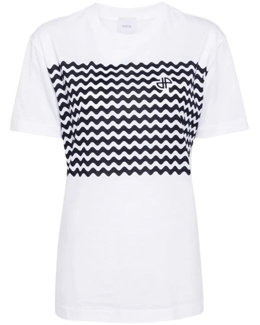 Patou White Waves Organic-Cotton T-Shirt