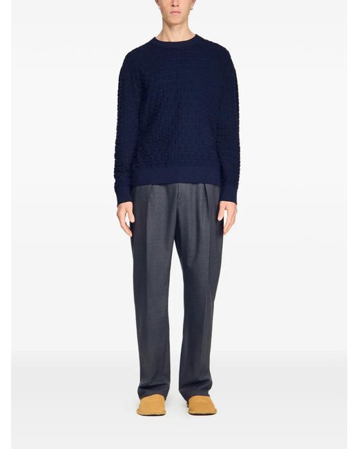 Sandro Blue Pull En Jacquard for men