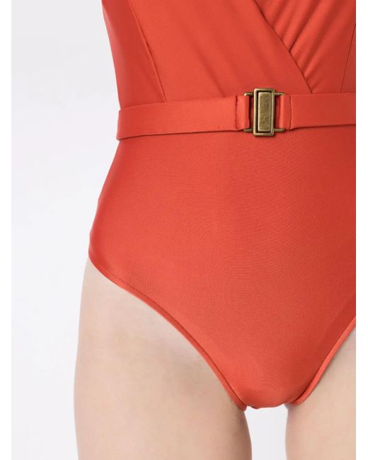 Maillot De Bain Evita Liso À Col V Lygia & Nanny en coloris Red