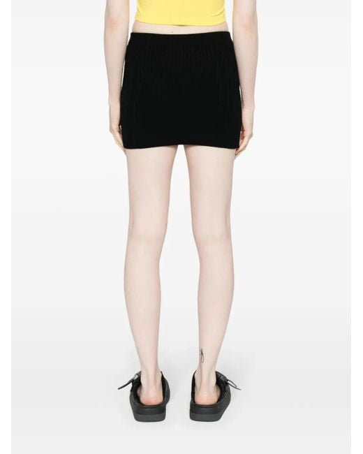 M I S B H V Black Knitted Mini Skirt