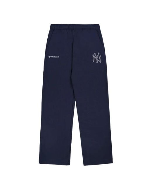 Sporty & Rich Blue X Yankees Krystal Track Pants