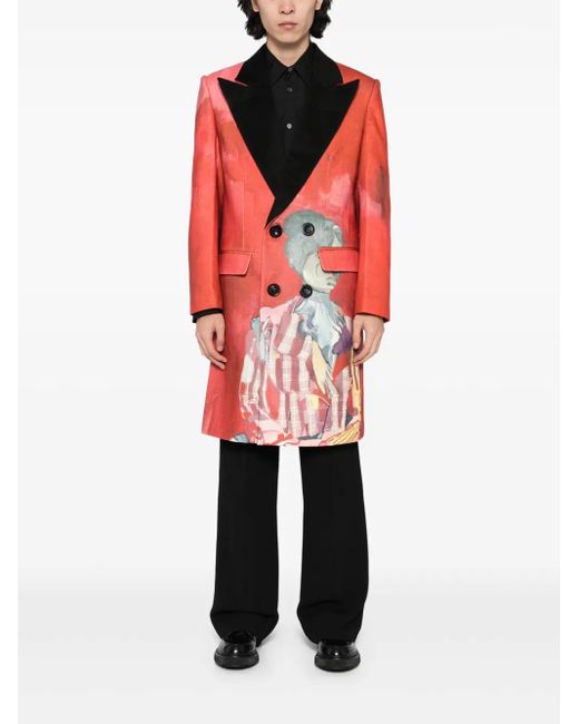 Kidsuper Red Watercolor Girl Coat for men