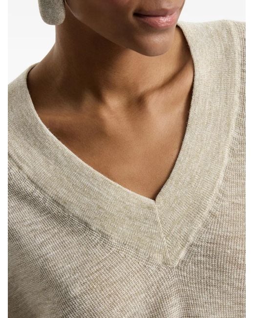 Brunello Cucinelli White Linen Sweater