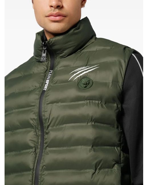 Philipp Plein Green Puffer Jacket Vest Shanghai for men