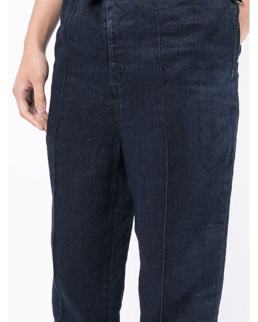 Rito Structure Cropped-Jeans aus Leinen in Blue für Herren