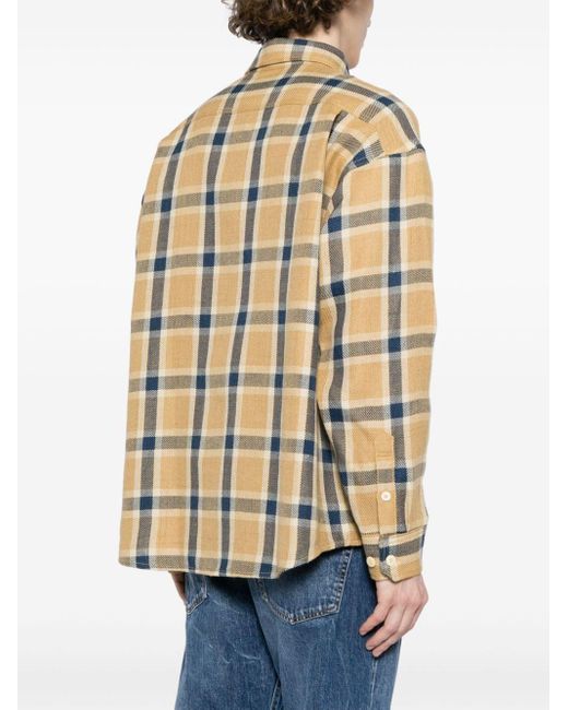 Visvim Brown Check-pattern Wool-linen Shirt for men