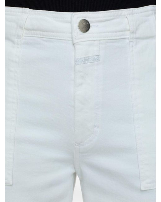 Closed White Aria Straight-Leg-Jeans mit hohem Bund