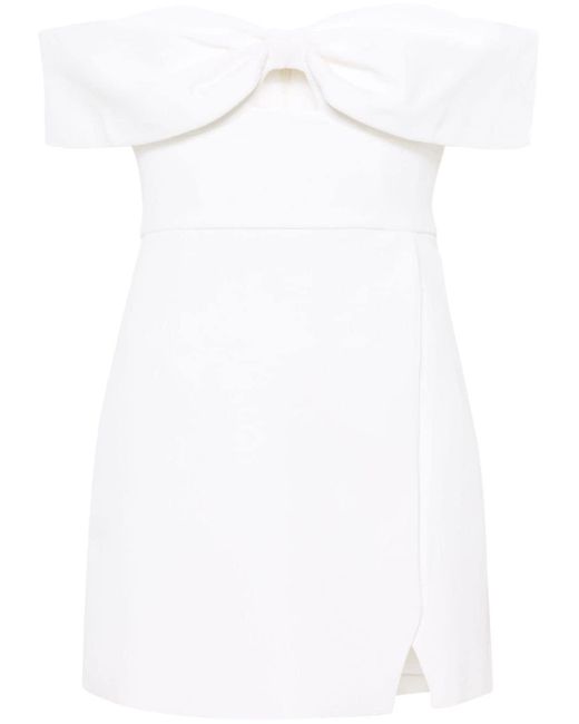 Mini abito con fiocco di Self-Portrait in White