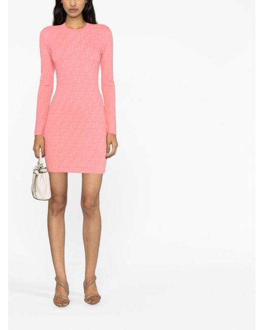 Fendi Mini-jurk Met Monogramprint in het Pink