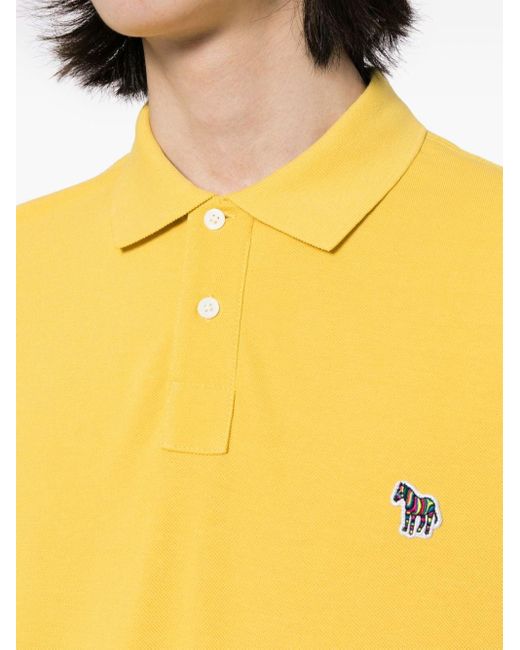 PS by Paul Smith Yellow Logo-embroidered Cotton Polo Shirt for men