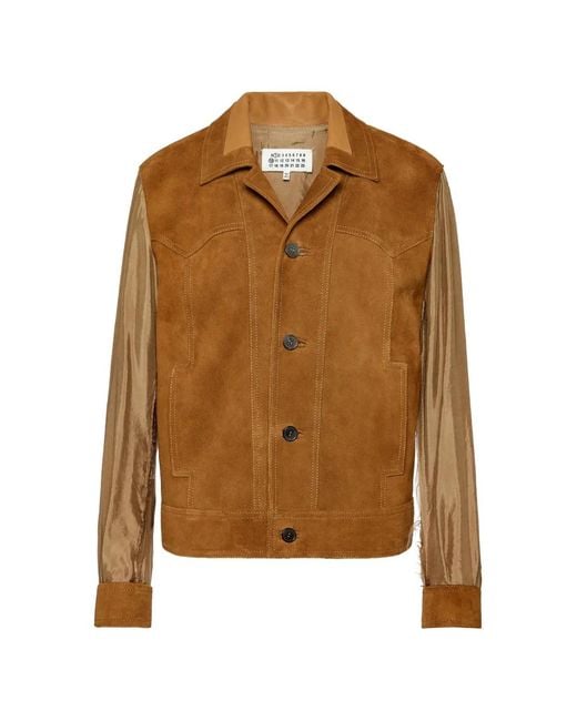 Maison Margiela Brown Suede Bomber Jacket