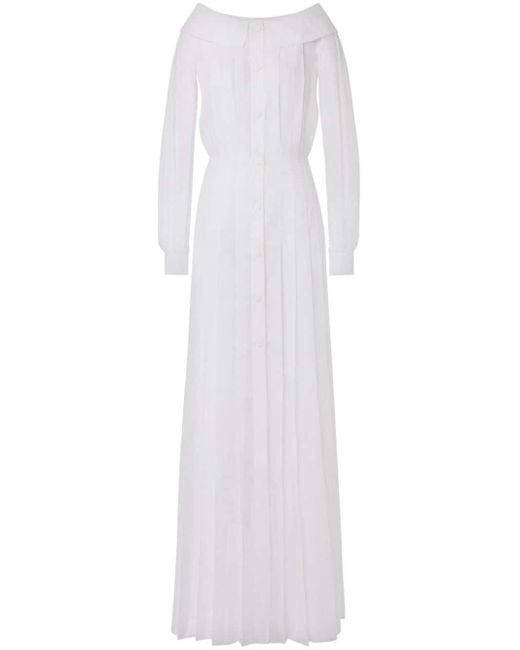 Robe longue en organza de coton Alberta Ferretti en coloris White