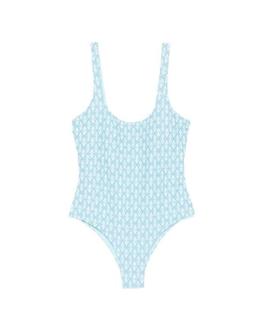 IU RITA MENNOIA Blue Patterned Swimsuit