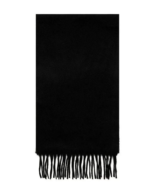 Sunspel Black Fringed-Hem Scarf for men