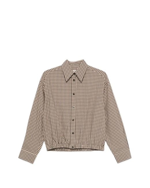 Cordera Natural Check-Print Elasticated-Hem Shirt