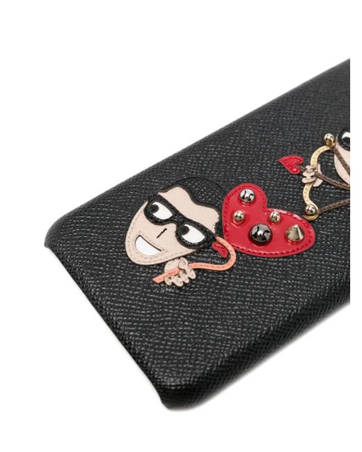 Dolce & Gabbana Black Embossed-Heart Iphone Case