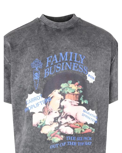 MSGM Gray Graphic T-Shirt for men
