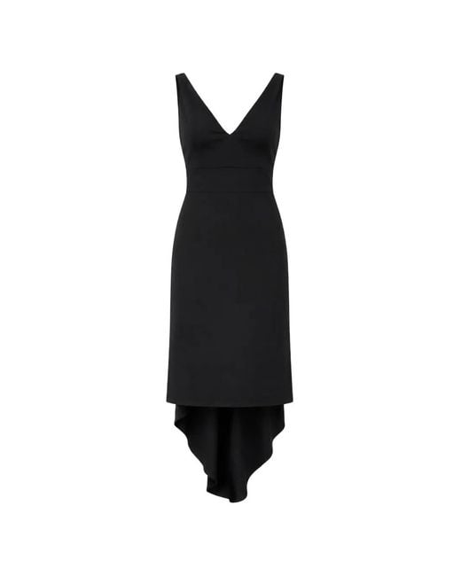 DSquared² Black High-Low V-Neck Dress