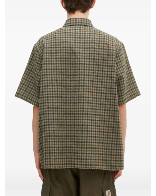 DARKPARK Green Checked Short-Sleeve Shirt for men