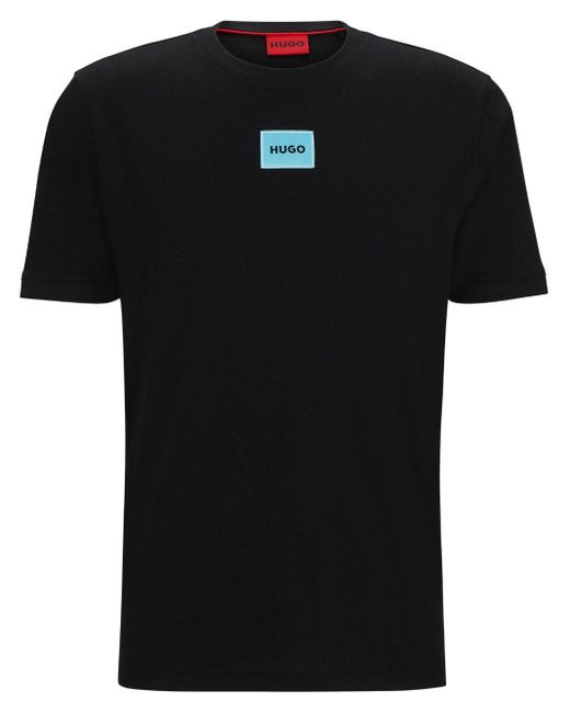 T-shirt à logo appliqué HUGO pour homme en coloris Black