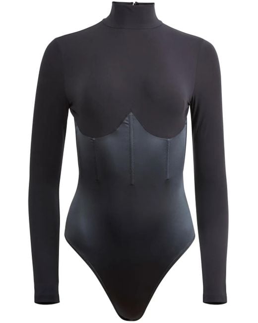 Fleur du Mal Blue Corset Bodysuit