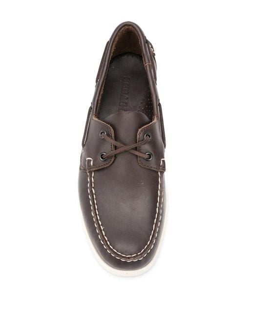 Sebago Brown Lace-Detail Boat Shoes for men