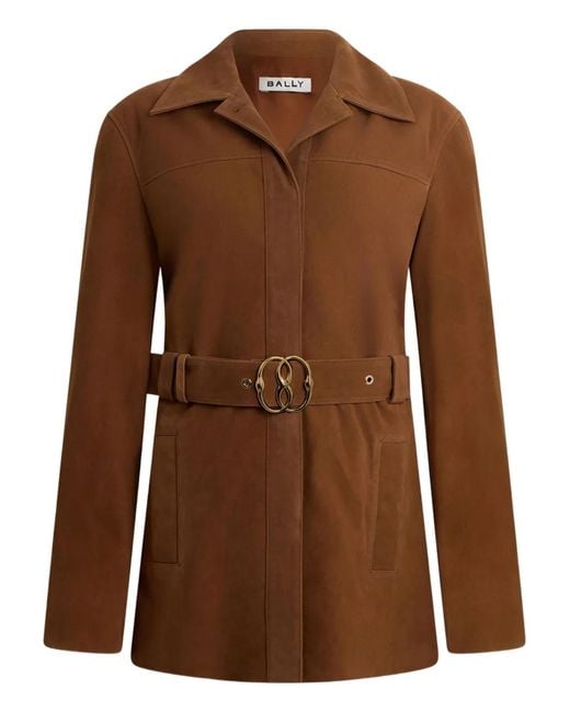 Bally Brown Belted Suede Jacket