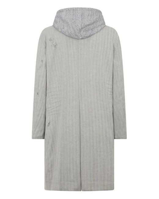 DSquared² Gray Ripped Hooded Coat for men