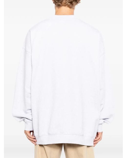CAVENDISH® White Logo-Embroidered Sweatshirt for men