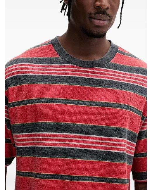 Vans Red Pique Stripe Knit T-Shirt for men