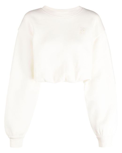 Sandro Sweater Met Geborduurd Logo in het White