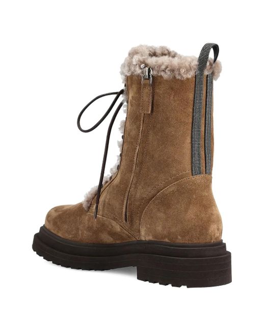 Bottines À Intérieurs Fourrés Brunello Cucinelli en coloris Brown