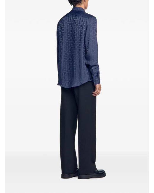 Sandro Blue Patterned Shirt for men